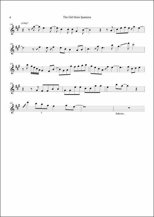 Girl-FromIpanema-次中音萨克斯-萨克斯谱