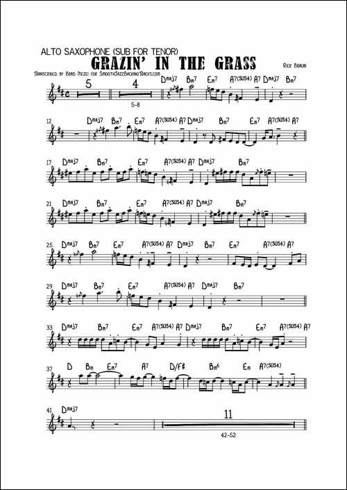 GrazinInhe-Grass-中音萨克斯-萨克斯谱