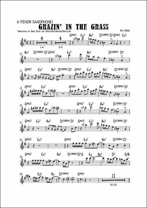 GrazinIn-The-Grass-次中音萨克斯-萨克斯谱