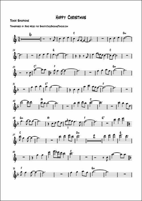 Happy-Christmas-次中音萨克斯-萨克斯谱