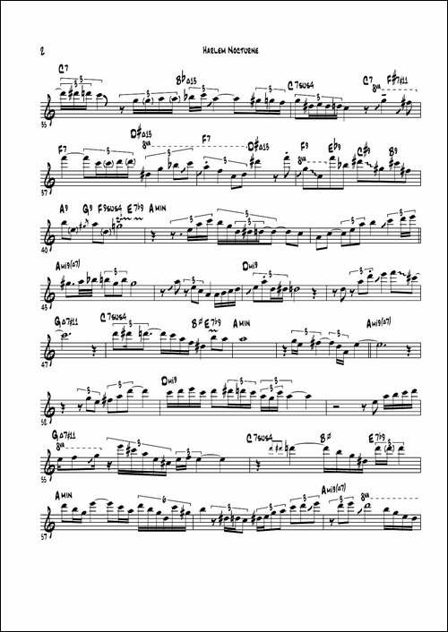 Harlem-Nocturne-次中音萨克斯-萨克斯谱