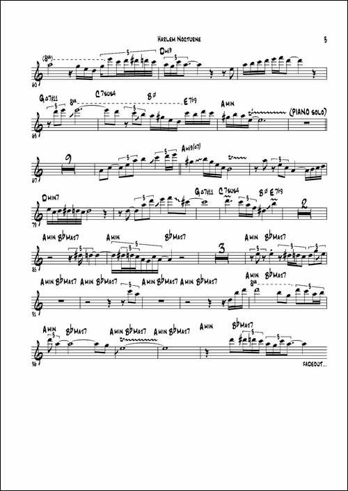 Harlem-Nocturne-次中音萨克斯-萨克斯谱