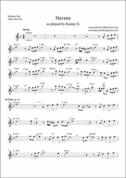 Havana-高音萨克斯次中音萨克斯-8vb-萨克斯谱