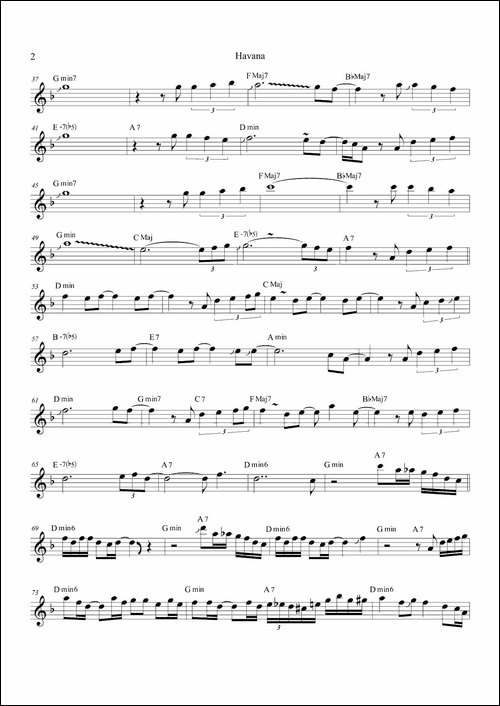 Havana-高音萨克斯次中音萨克斯-8vb-萨克斯谱