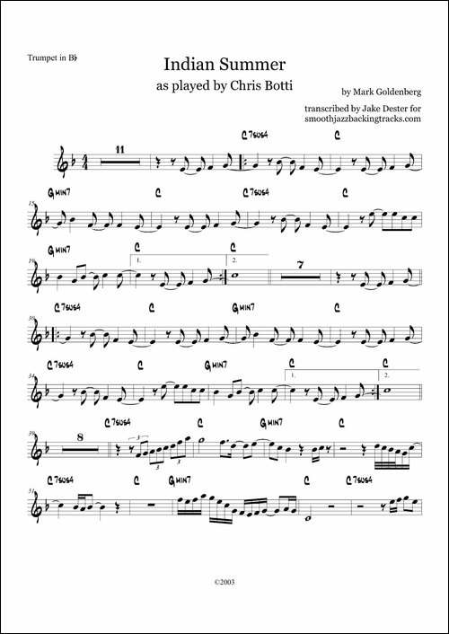 Indian-Summer-Trumpet-in-Bb-萨克斯谱