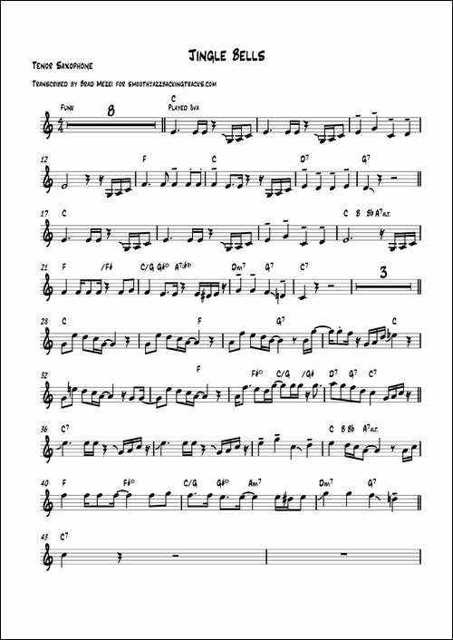 Jingle-Bells-次中音萨克斯-萨克斯谱