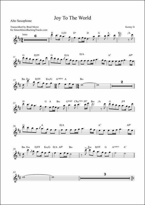 Joy-To-The-World-中音萨克斯-萨克斯谱