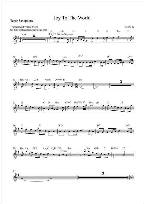Joy-To-The-World-次中音萨克斯-萨克斯谱