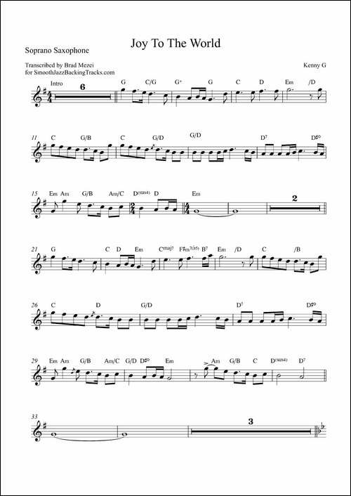 Joy-To-The-World-高音萨克斯-萨克斯谱