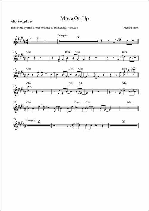 Move-On-Up-中音萨克斯-萨克斯谱
