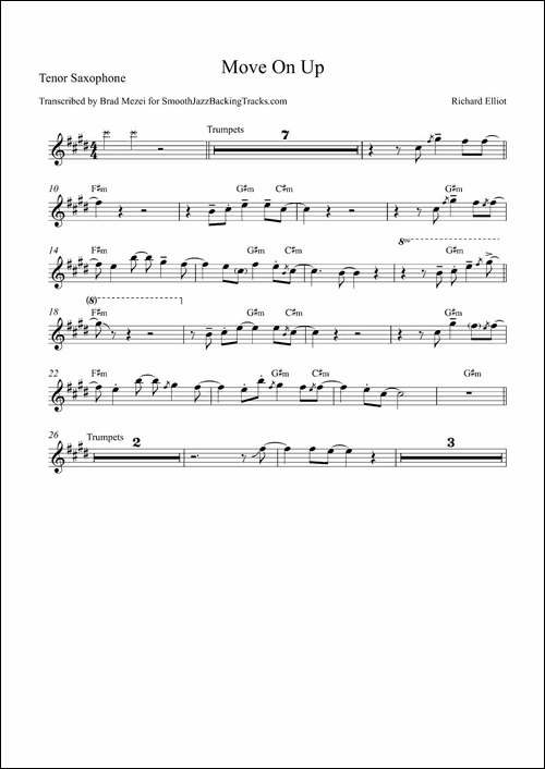 Move-On-Up-次中音萨克斯-萨克斯谱
