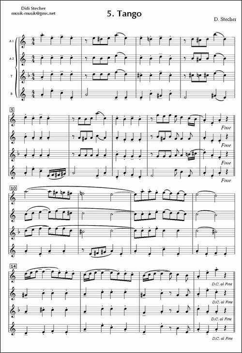 Tango-四重奏-萨克斯谱