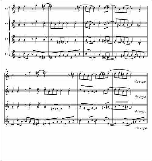 Bossa-peque-四重奏-萨克斯谱
