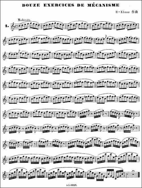 H·Klose练习曲-douze-exercices-de-mecanisme—1-萨克斯谱