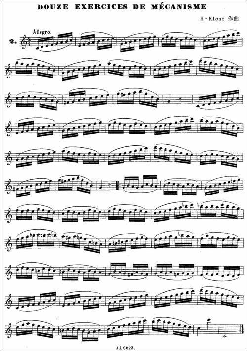 H·Klose练习曲-douze-exercices-de-mecanisme—2-萨克斯谱
