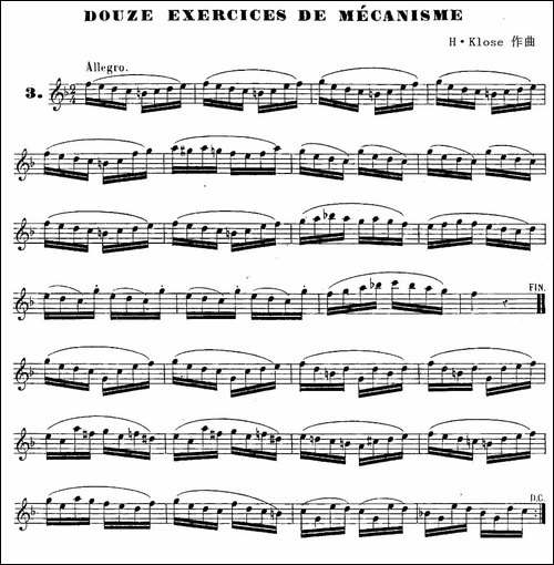 H·Klose练习曲-douze-exercices-de-mecanisme—3-萨克斯谱