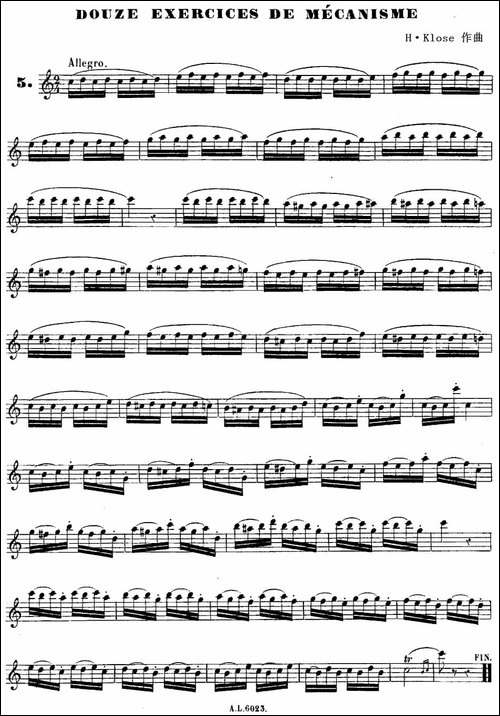 H·Klose练习曲-douze-exercices-de-mecanisme—5-萨克斯谱