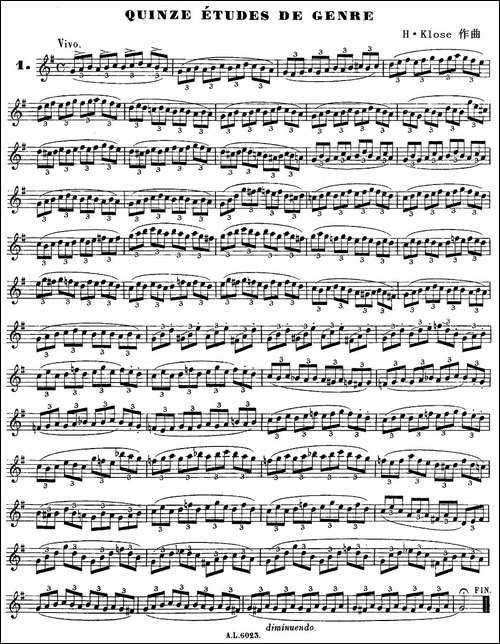 H·Klose练习曲-Quinze-etudes-de-genre—1-萨克斯谱