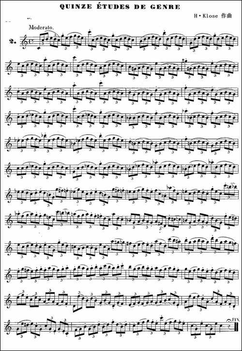 H·Klose练习曲-Quinze-etudes-de-genre—2-萨克斯谱