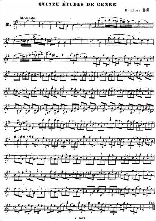 H·Klose练习曲-Quinze-etudes-de-genre—3-萨克斯谱