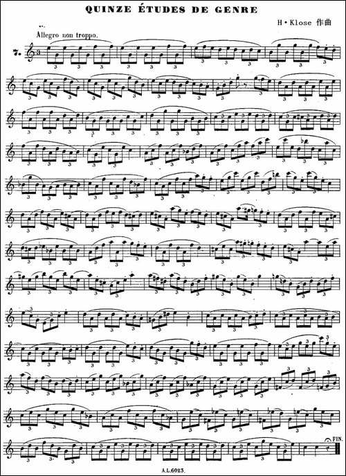 H·Klose练习曲-Quinze-etudes-de-genre—7-萨克斯谱