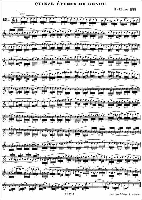 H·Klose练习曲-Quinze-etudes-de-genre—15-萨克斯谱