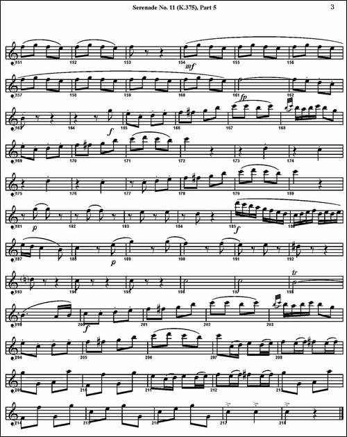 SERENADE-No.11-in-Eb，K.375-Part-5-四重奏·中音萨克斯分谱-萨克斯谱