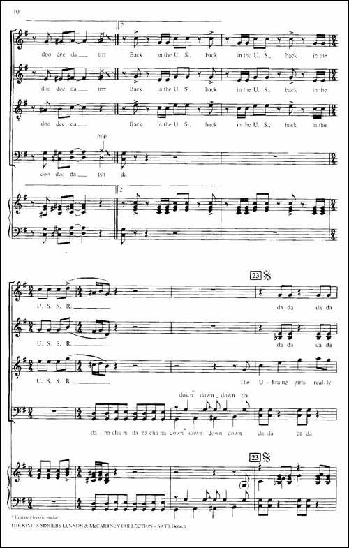 Back-in-the-U.S.S.R.--四重奏+钢琴伴奏-萨克斯谱