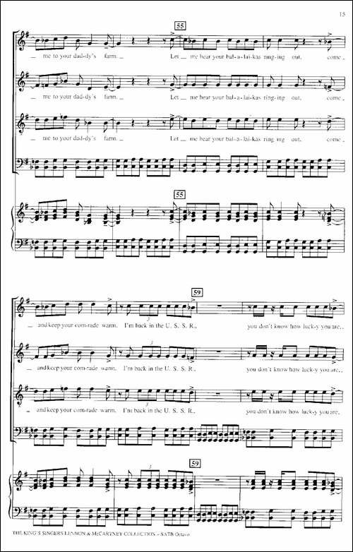 Back-in-the-U.S.S.R.--四重奏+钢琴伴奏-萨克斯谱