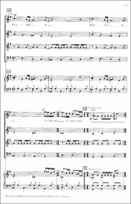 Blackbird-四重奏+钢琴伴奏-萨克斯谱