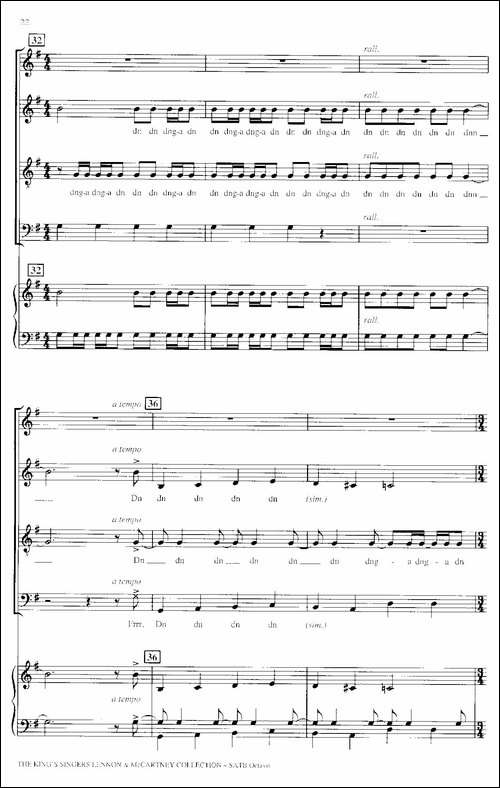 Blackbird-四重奏+钢琴伴奏-萨克斯谱