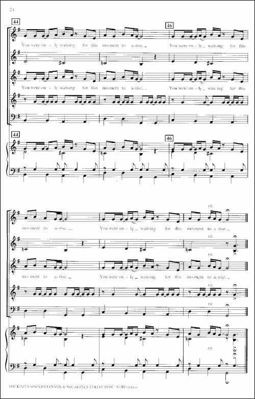Blackbird-四重奏+钢琴伴奏-萨克斯谱