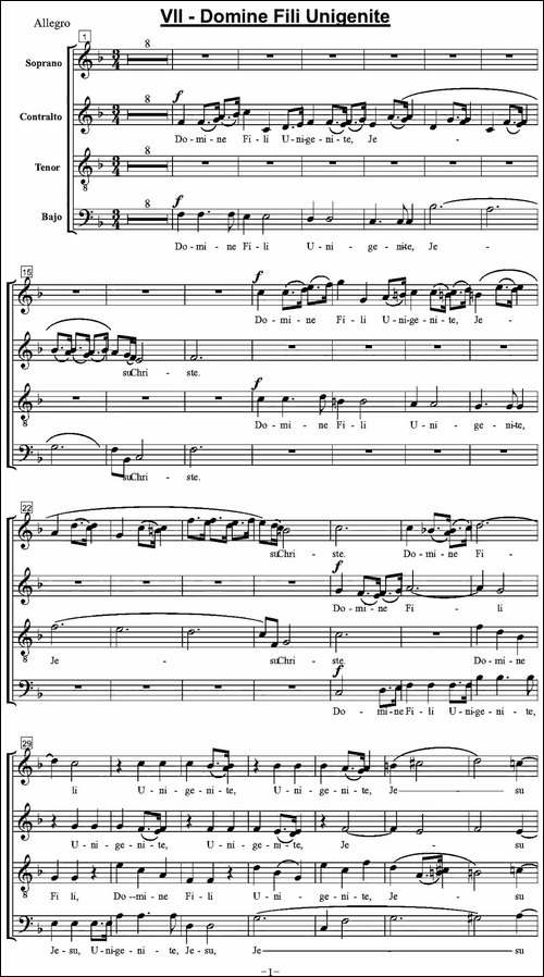 Domine-Fili-Unigenite-萨克斯四重奏-萨克斯谱