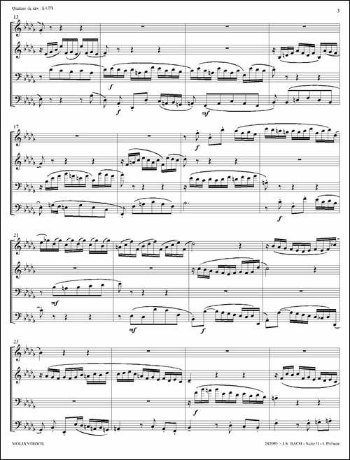 Suite-anglaise-No-2,BWV-807-法国组曲之二·前奏曲-四重奏总谱-萨克斯谱