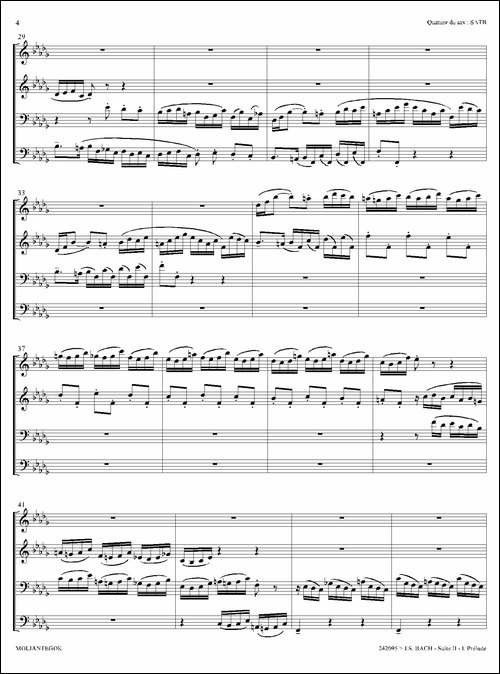Suite-anglaise-No-2,BWV-807-法国组曲之二·前奏曲-四重奏总谱-萨克斯谱