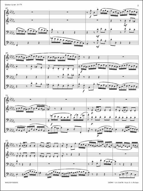 Suite-anglaise-No-2,BWV-807-法国组曲之二·前奏曲-四重奏总谱-萨克斯谱