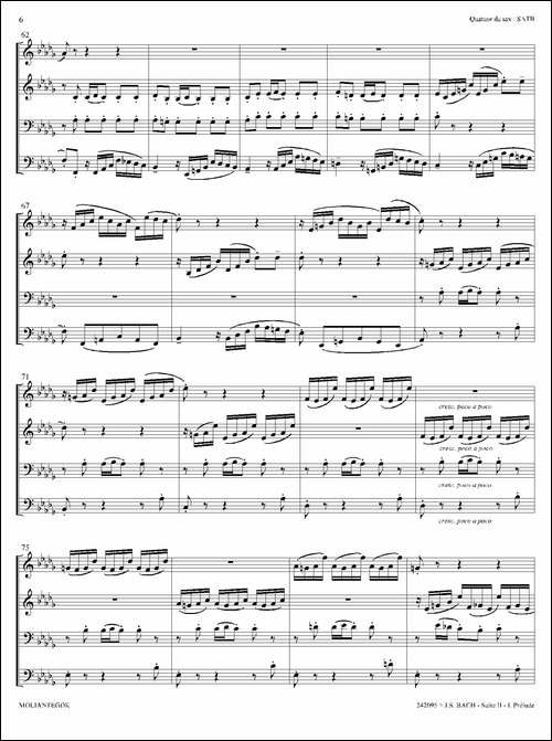 Suite-anglaise-No-2,BWV-807-法国组曲之二·前奏曲-四重奏总谱-萨克斯谱