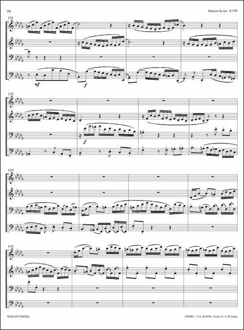 Suite-anglaise-No-2,BWV-807-法国组曲之二·前奏曲-四重奏总谱-萨克斯谱