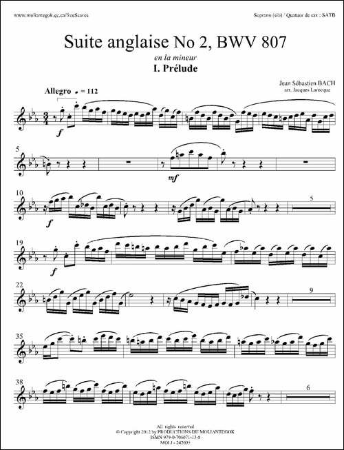 Suite-anglaise-No-2,BWV-807-法国组曲之二·前奏曲-高音萨克斯分谱-萨克斯谱