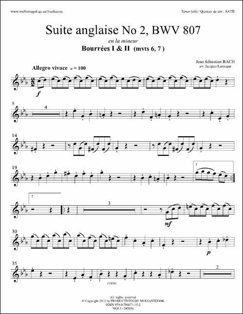Suite-anglaise-No-2,BWV-807-法国组曲之二·布列舞曲-次中音萨克斯分谱-萨克斯谱
