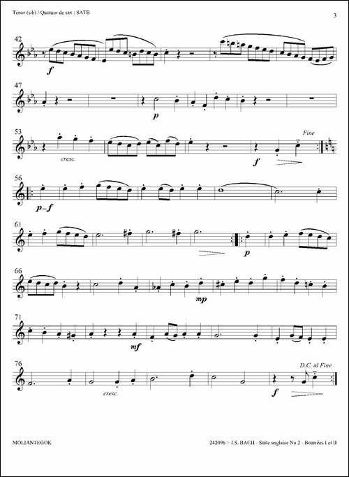 Suite-anglaise-No-2,BWV-807-法国组曲之二·布列舞曲-次中音萨克斯分谱-萨克斯谱