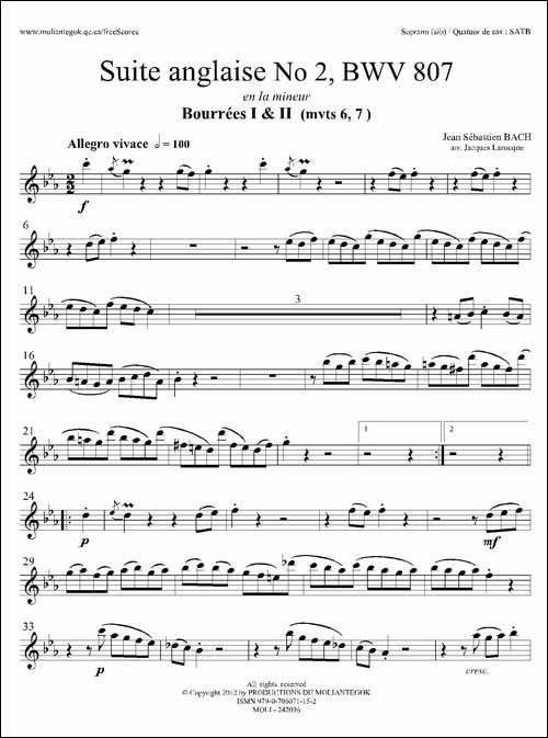 Suite-anglaise-No-2,BWV-807-法国组曲之二·布列舞曲-高音萨克斯分谱-萨克斯谱