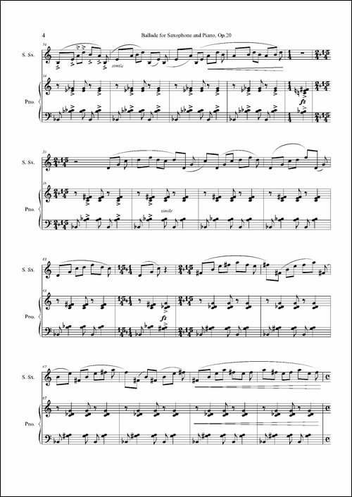 Ballade-叙事曲Op.20-高音萨克斯+钢琴伴奏-萨克斯谱