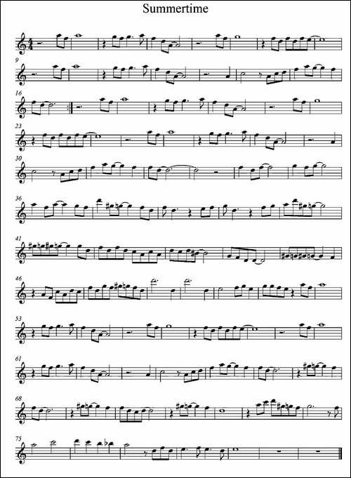 Summertime-Alto-Saxophone-Version-萨克斯谱