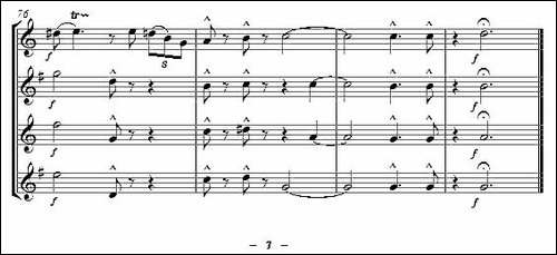 Yellow-Jazz-saxophone-quartet、四重奏-吉他谱