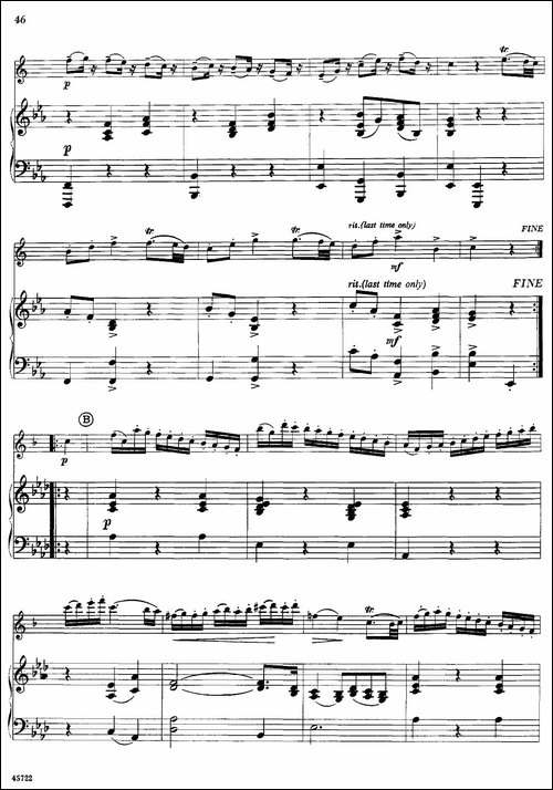 15首古典萨克斯独奏曲：10、Minuet-中音萨克斯+钢琴伴奏-吉他谱