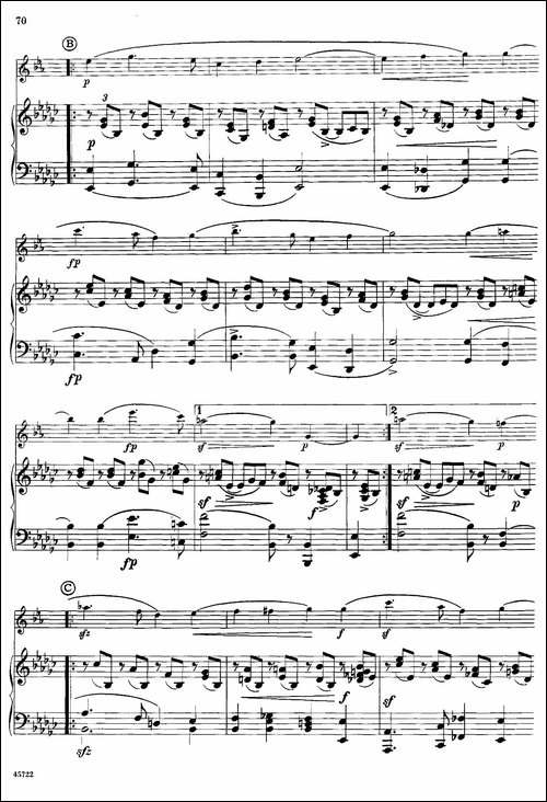 15首古典萨克斯独奏曲：15、Fantasy-Piece-中音萨克斯+钢琴伴奏-吉他谱