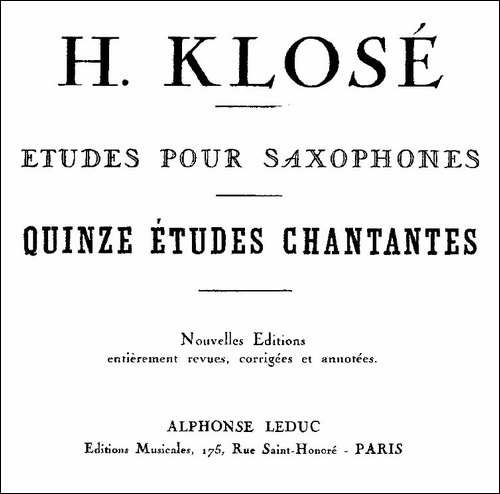 Klose-Etudes-Chantantes-Pour-Saxophone-KLOSE的15首练习曲集-萨克斯谱