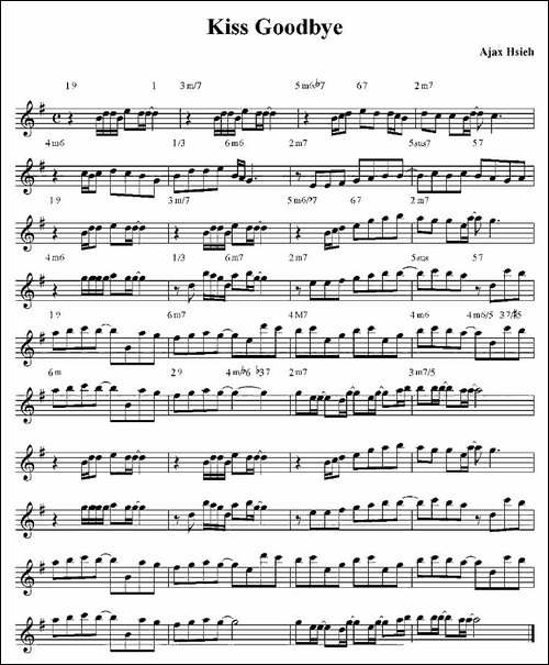 kiss-goodbye-萨克斯谱
