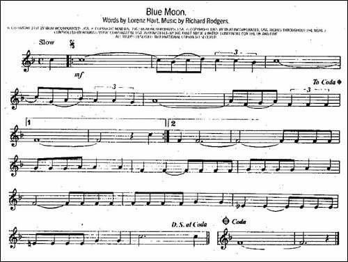 Biue-Moon-蓝月亮-萨克斯谱